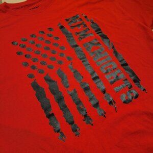 North Fort Myers Knights Red and Black Short Sleeve Tee Flag Design High School